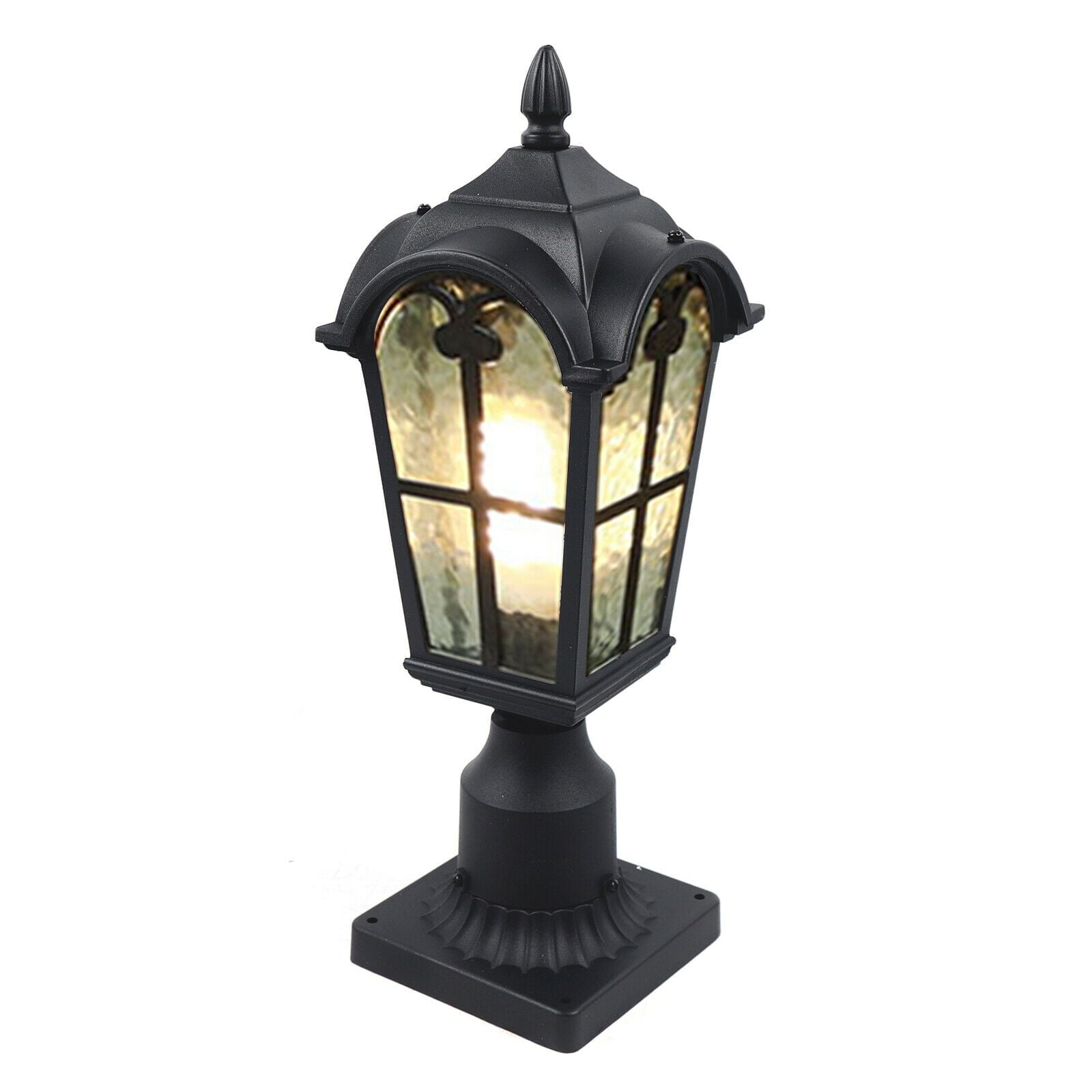 Outdoor Lamp Post Lights Waterproof Exterior Pole Lantern Lighting Fixtures for Garden Patio Yard Pathway Driveway E26 Fixture， Black