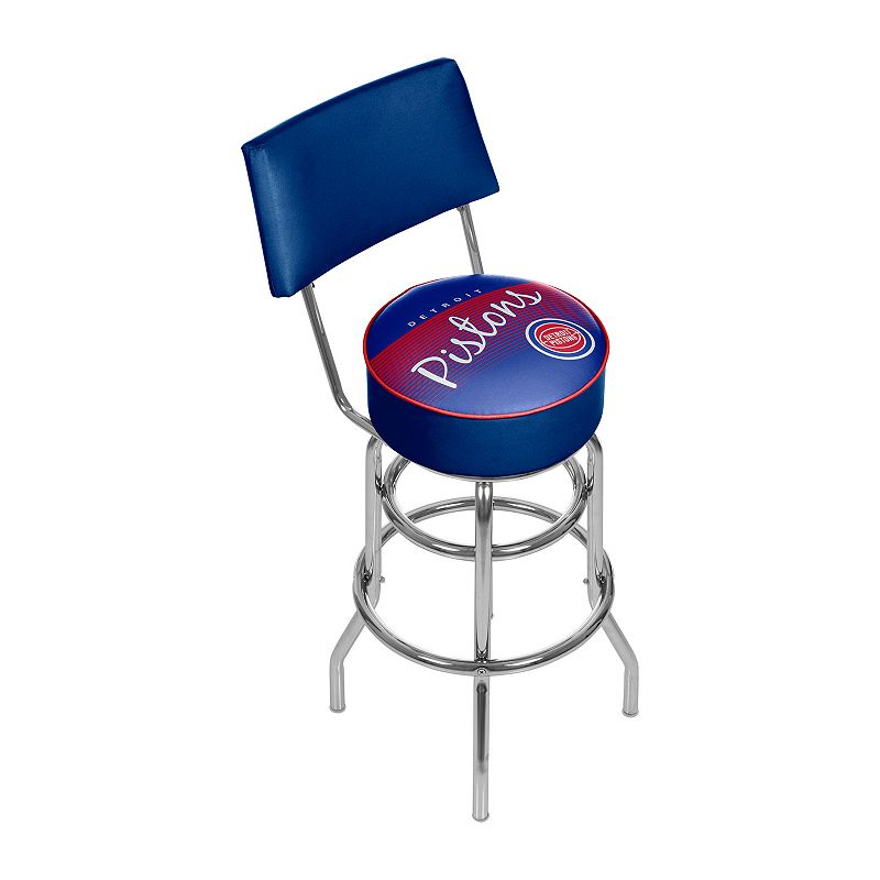 Detroit Pistons Hardwood Classics Padded Swivel Bar Stool with Back