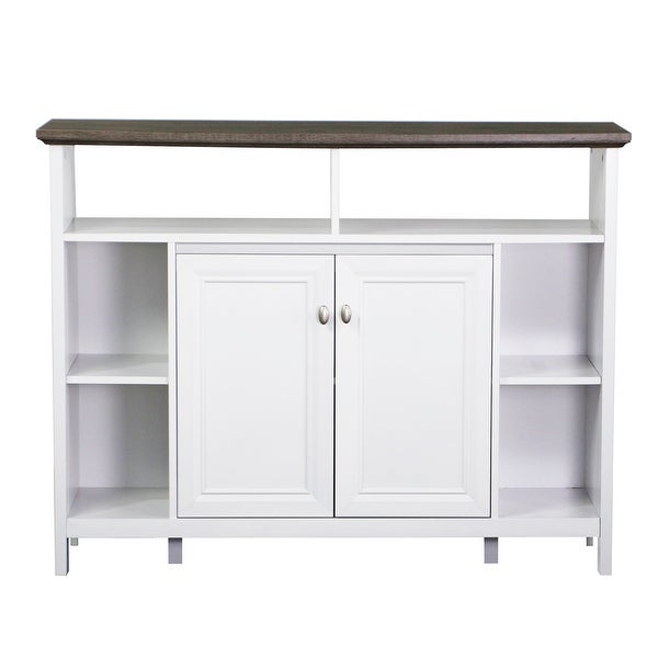 Olivia Console Table with Storage in Grey Oak and White Finish