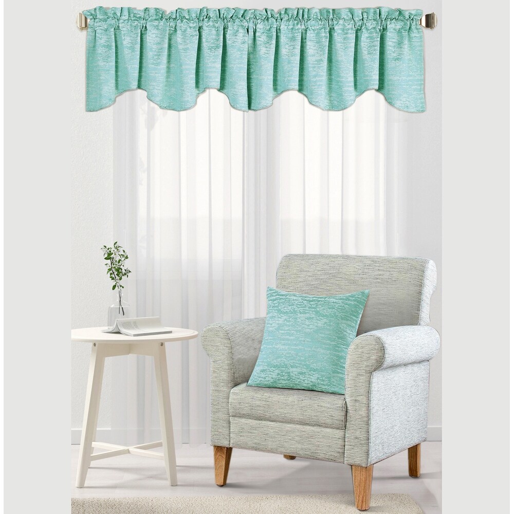 Peralta Jacquard Chenille Window Valance and Pillow Shell Set