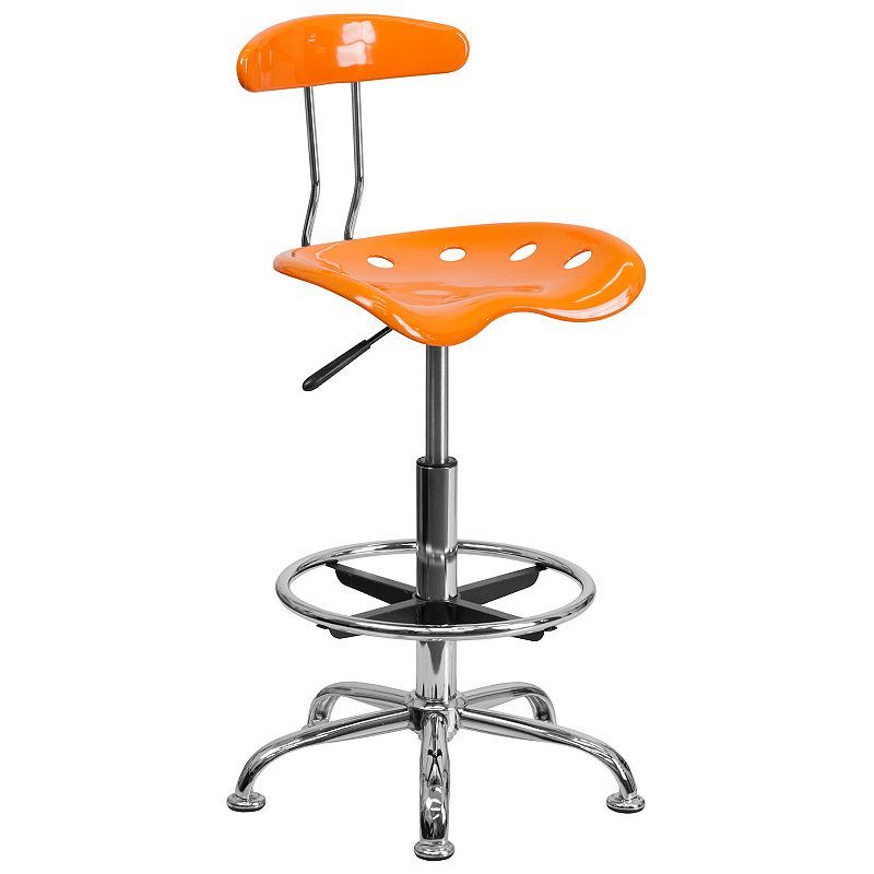 Flash Furniture Bradley Orange Tractor Seat Drafting Stool