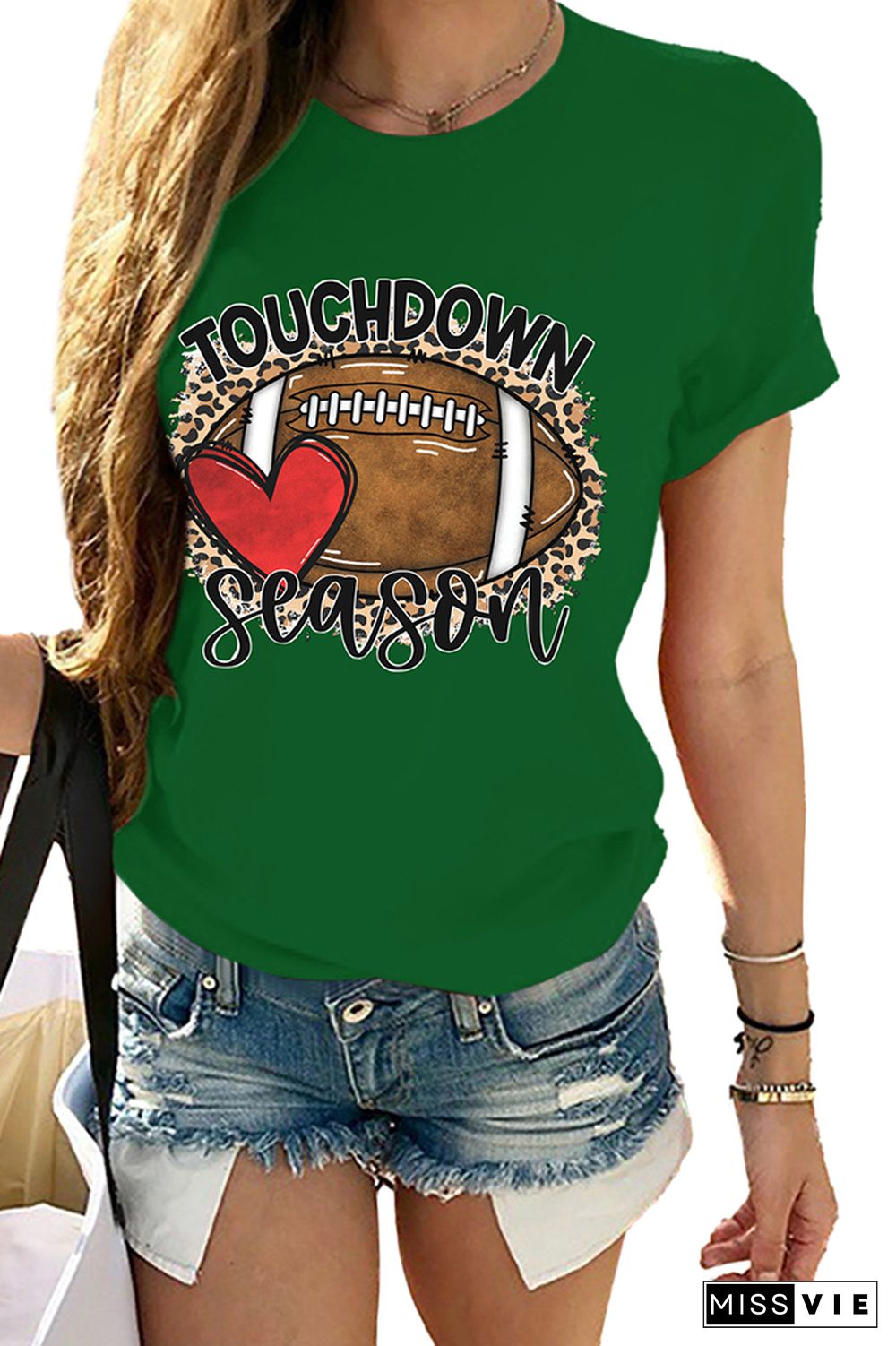 Touchdown Season Print Short Sleeve Graphic Tee Wholesale