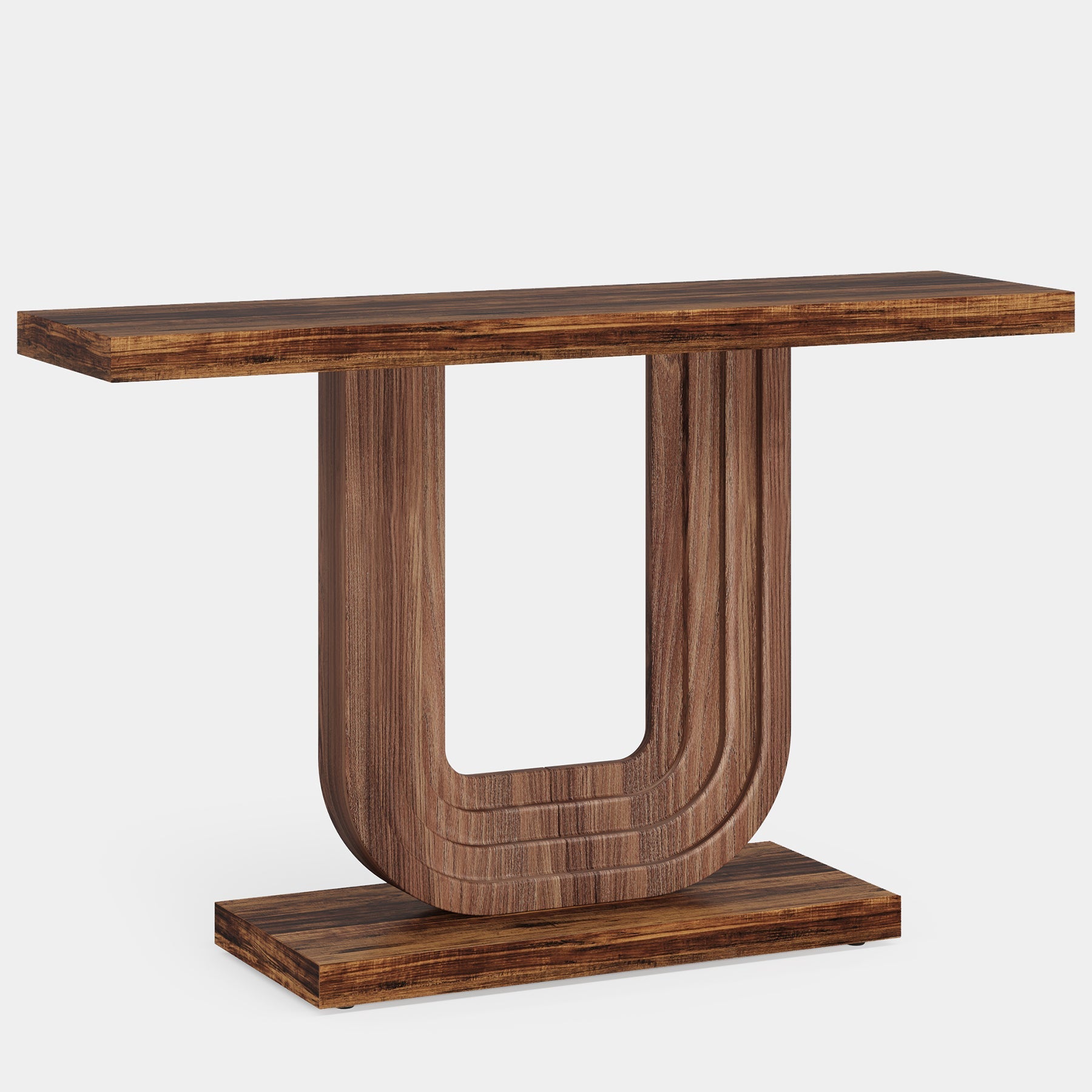 Farmhouse Console Table, 39 Wood  Entryway Table with Geometric Base