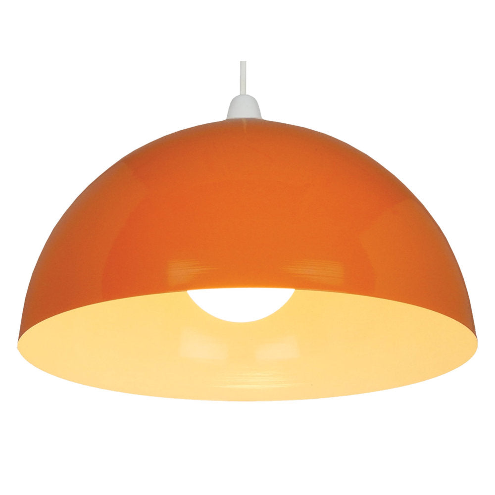 Loxton SP450OR Orange Metal Vintage Retro Easy Fit Dome Pendant Shade 35cm