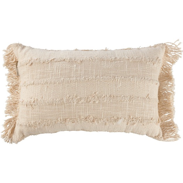 Primitives By Kathy Neutral Fringe Rectangle Pillow