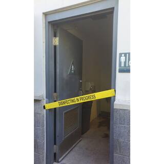 Magnetic Door Barrier 36 in. W Nylon Safety Barrier with Magnetic Ends Disinfecting in Progress Imprint Fits up to a Standard Doorway DIP-S-01