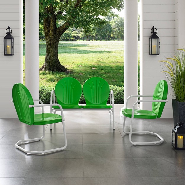 Griffith 3pc Outdoor Seating Set Kelly Green Crosley