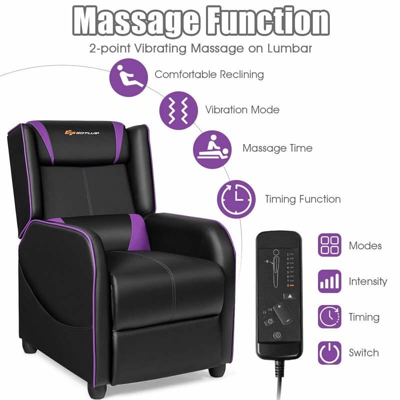 Massage Gaming Recliner Chair, Racing Style PU Leather Gaming Sofa, Living Room Sofa, Lounge Sofa, Home Theater Seat