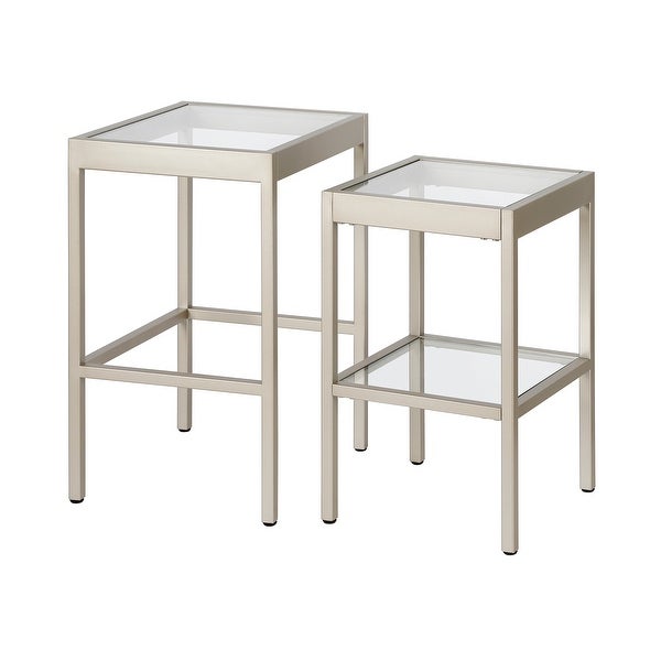 Alexis Metal/ Tempered Glass Nesting Tables