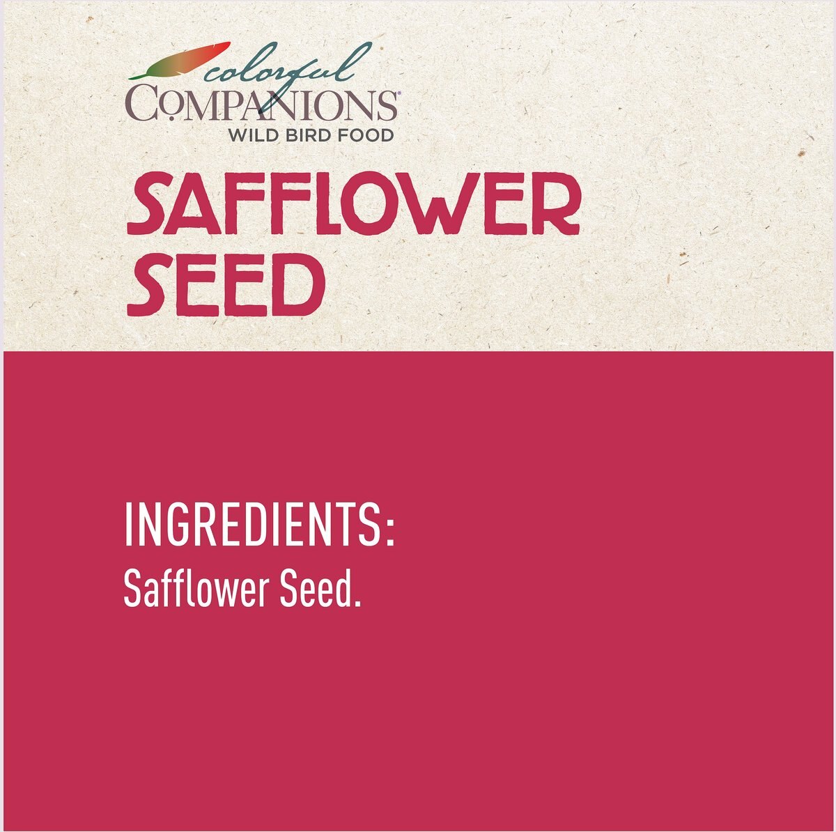 Colorful Companions Safflower Premium Wild Bird Food， 20-lb bag