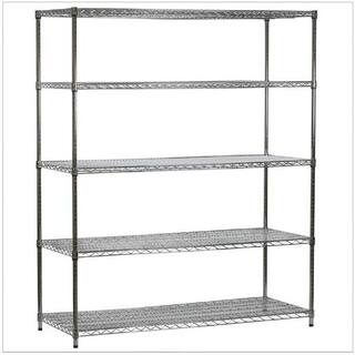 HDX 5-Tier Commercial Grade Heavy Duty Steel Wire Shelving Unit in ChromeMax (60 in. W x 72 in. H x 24 in. D) HD246072-5RCCPS