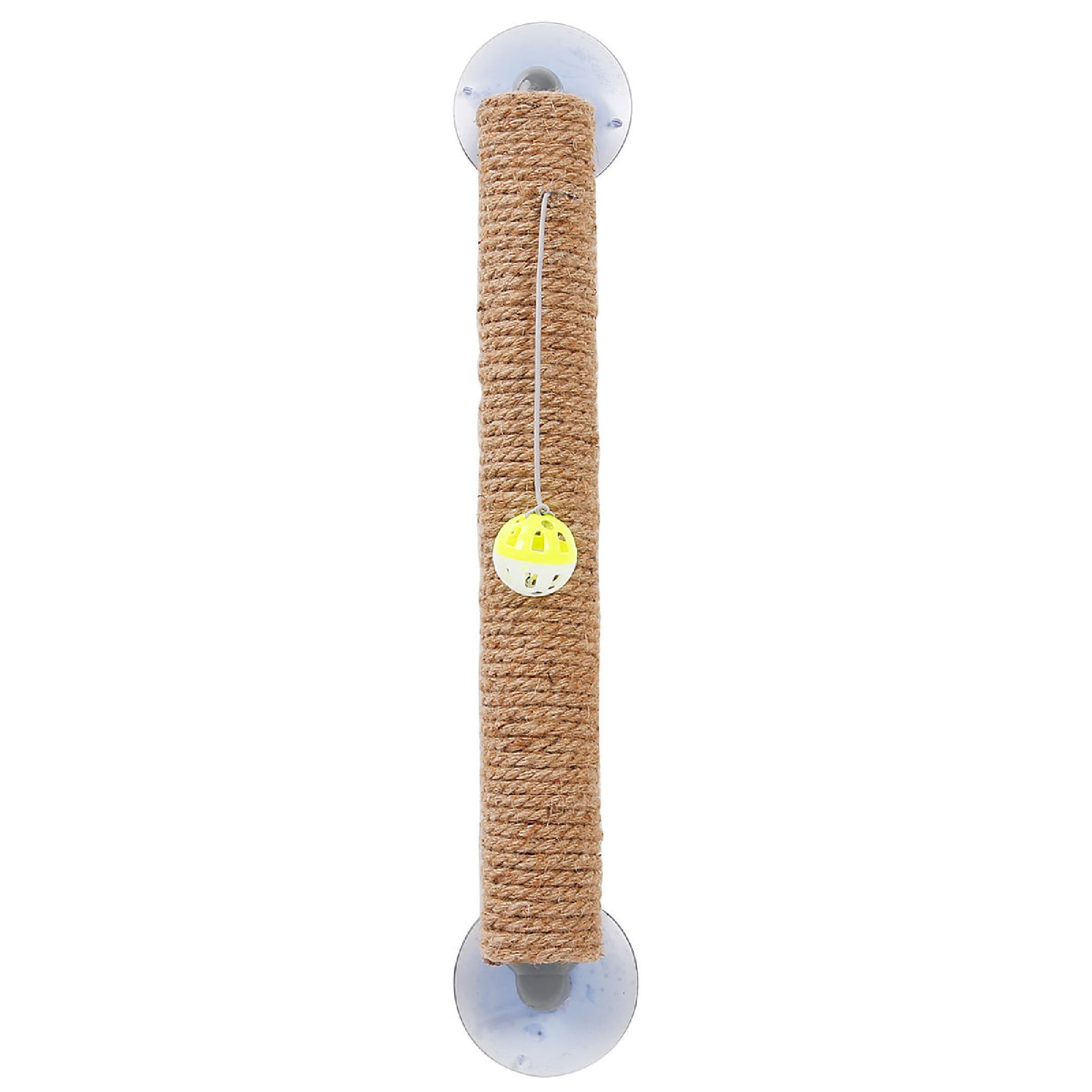 Pet Life Brown Stick N Claw Sisal Rope and Toy Suction Cup Stick Shaped Cat Scratcher