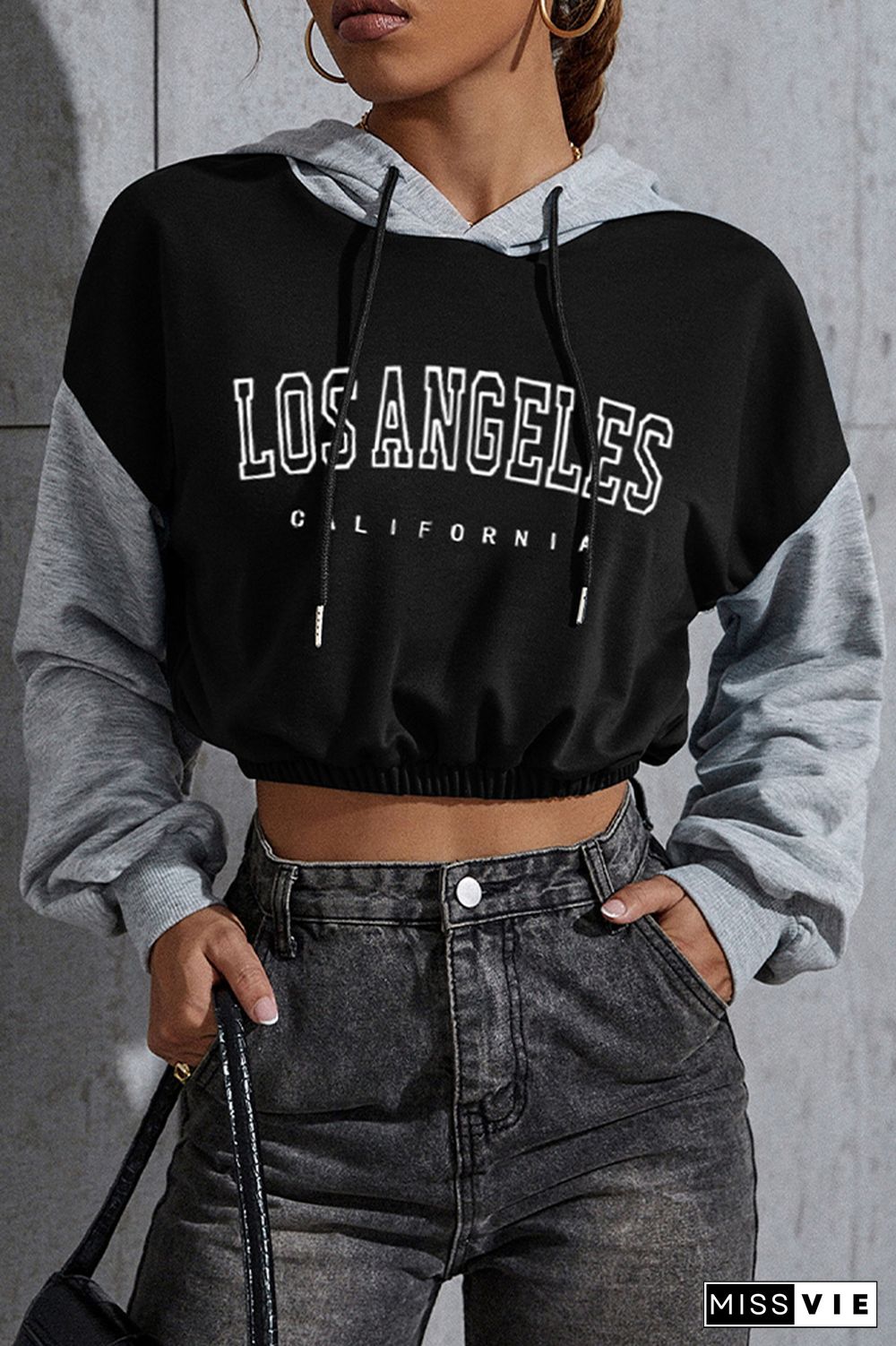 Los Angeles Print Short Length Hoodies