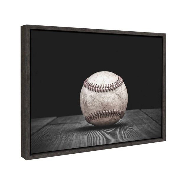 X 24 quot Sylvie Baseball Framed Canvas By Shawn St Peter Gray Designovation