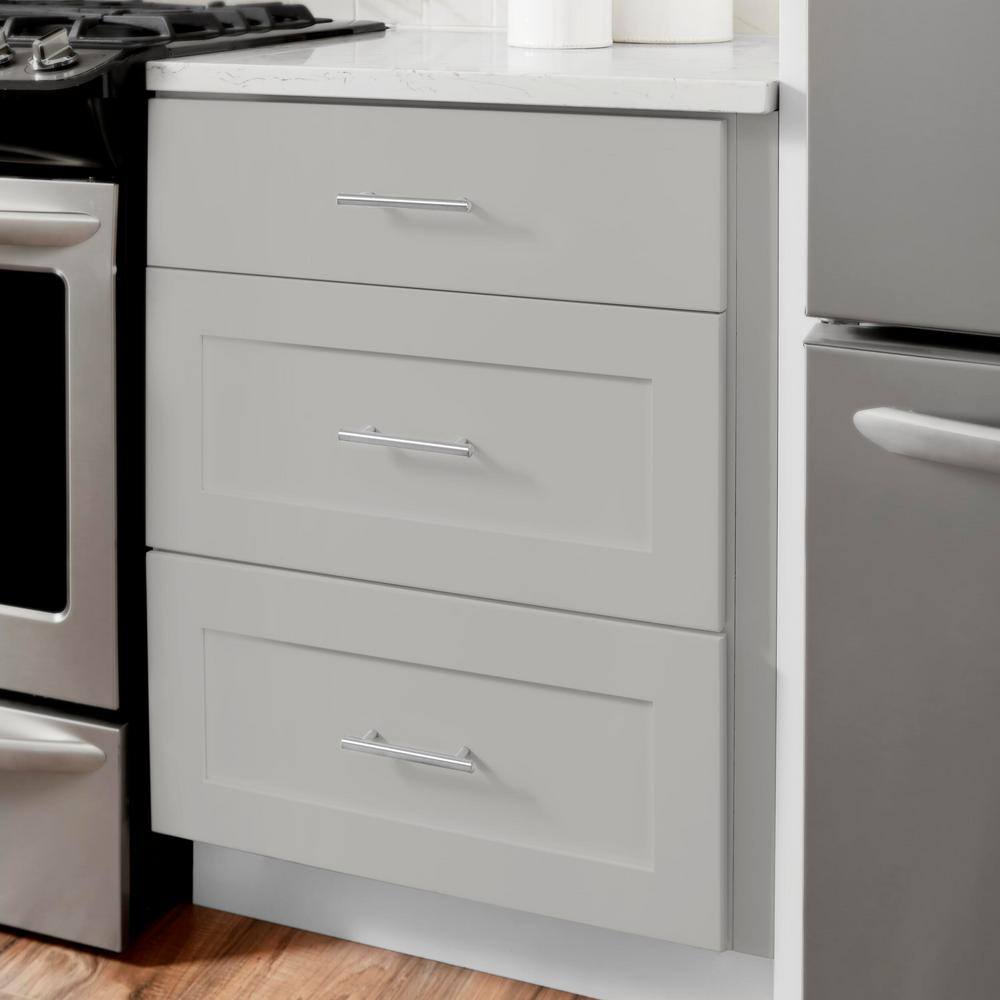 Hampton Bay Avondale Shaker Dove Gray Ready to Assemble Plywood 18 in Drawer Base Cabinet (18 in W x 34.5 in H x 24 in D) DB18-G