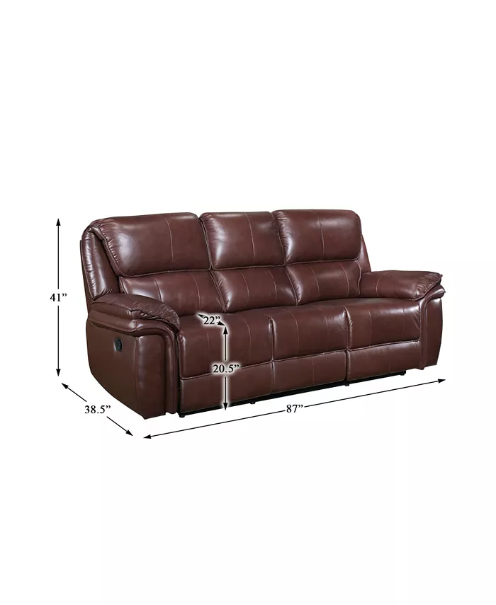 Homelegance White Label Colin 87 Leather Match Lay Flat Double Reclining Sofa