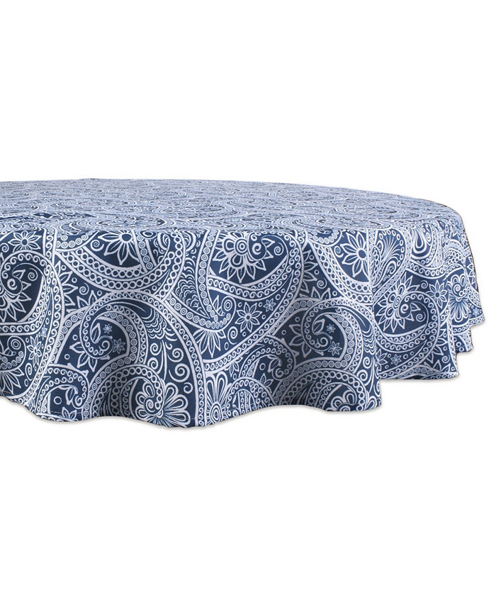 Design Imports Paisley Print Outdoor Tablecloth 60 Round