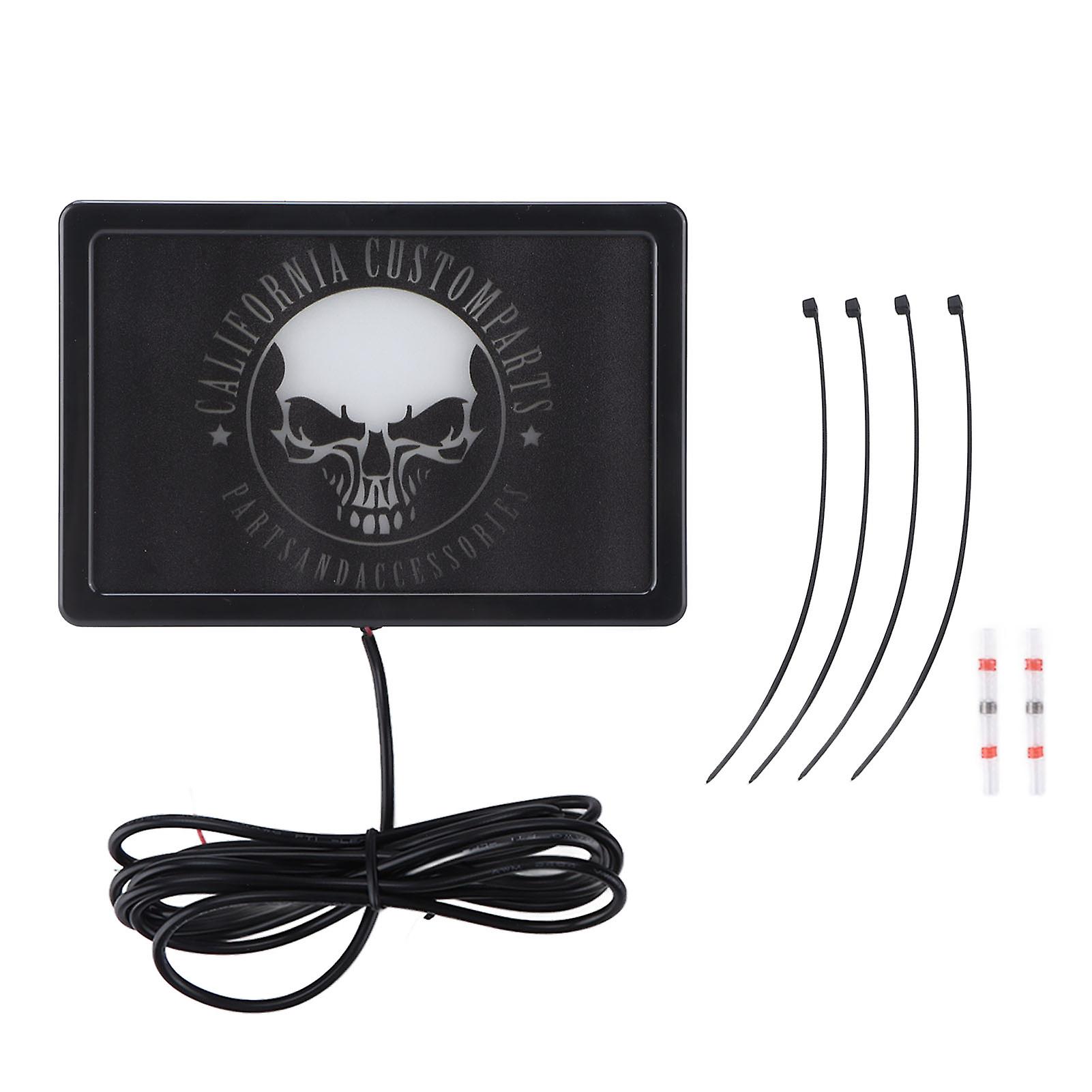 Dc12v Universal 4inx6in Led Flag Light Skull Pattern For Motorcycles Utvs Atvsblack