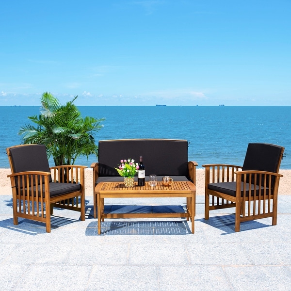 SAFAVIEH Outdoor Rocklin 4piece Conversation Patio Set