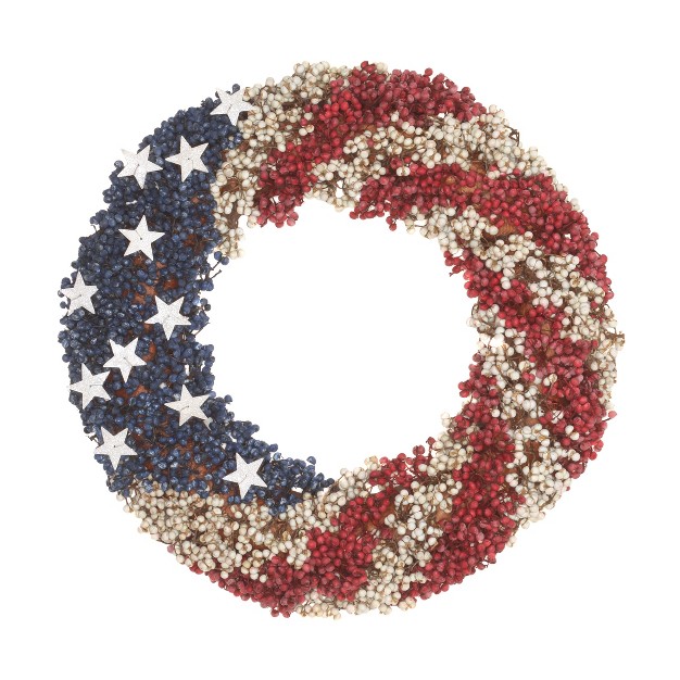 American Flag Themed Berries Wreath National Tree Company