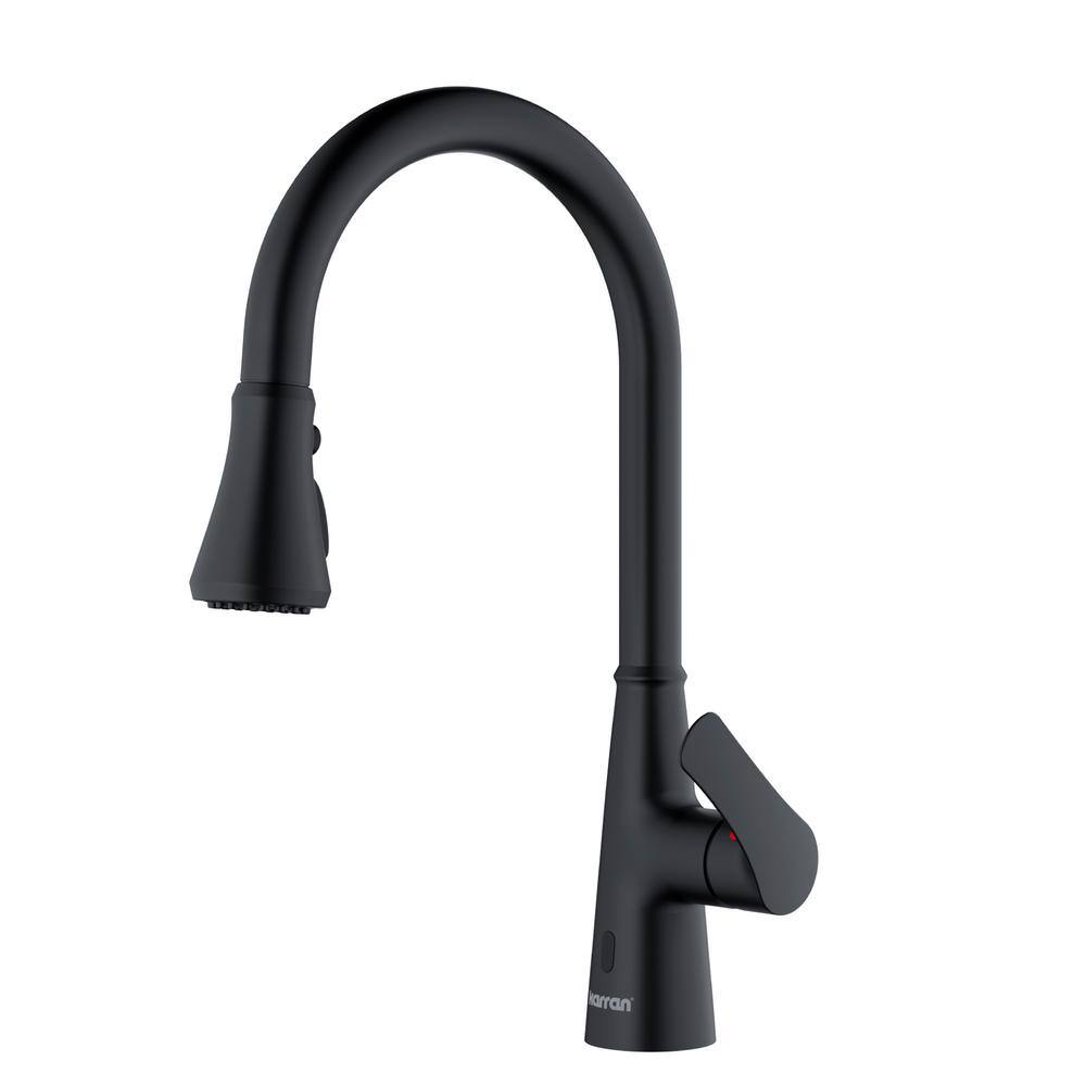 Karran Kadoma Single Handle Touchless Pull-Down Sprayer Kitchen Faucet in Matte Black KKF340MB