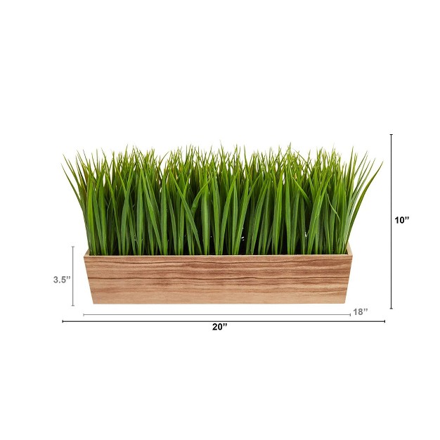 Nearly Natural 20-in Vanilla Grass Artificial Plant In Decorative Planter