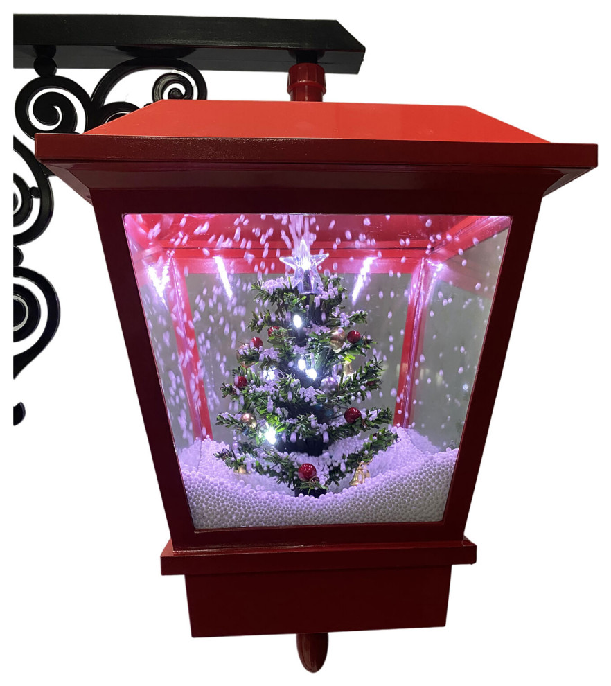 Let It Snow Series 74 quotDual Lantern Street Lamp w Snowman  Tree   Contemporary   Post Lights   by Almo Fulfillment Services  Houzz