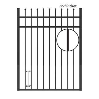 FORGERIGHT Osprey 4 ft. W x 5 ft. H Black Aluminum Fence Gate 882291