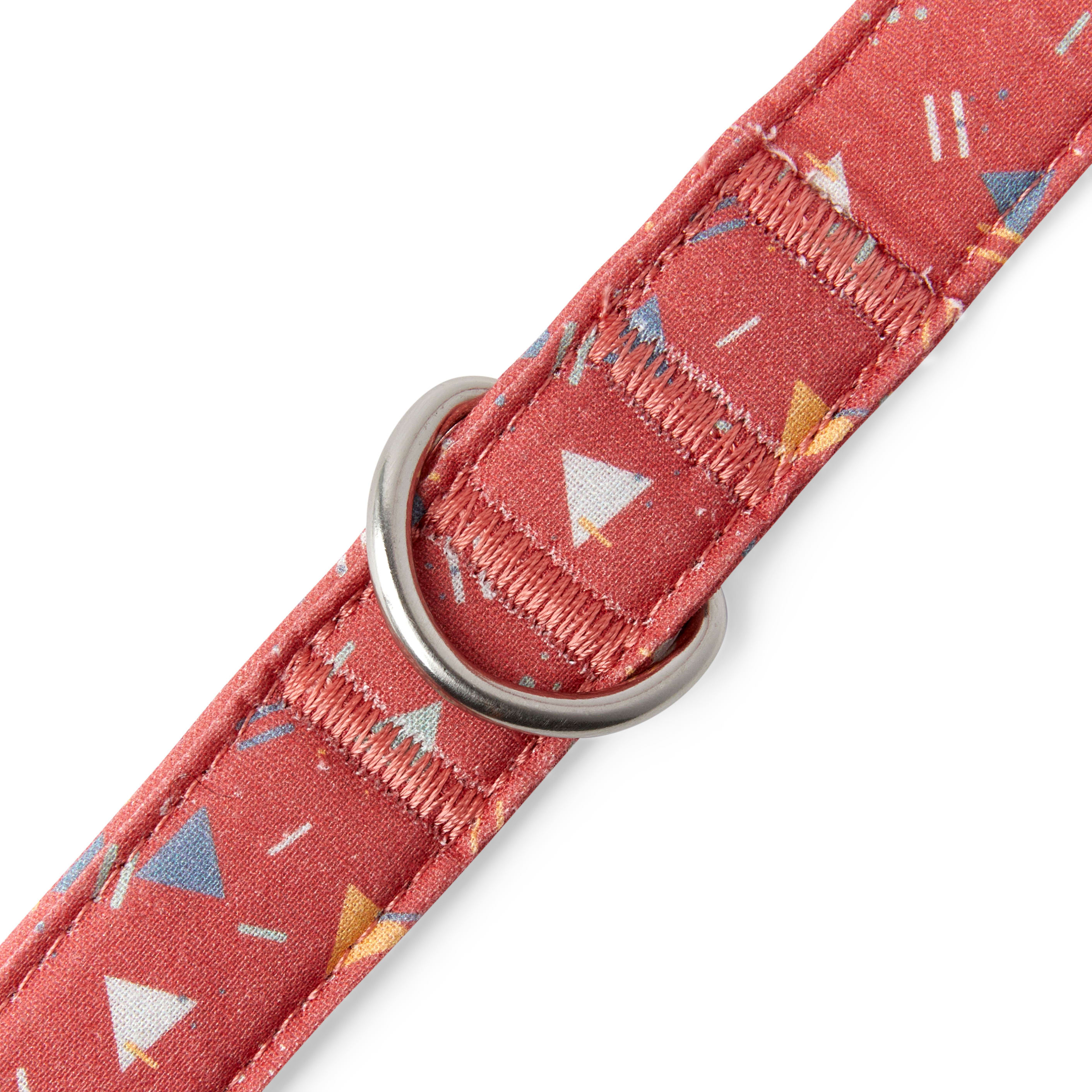 YOULY The Wanderer Red  Multicolor Triangle-Print Dog Leash， 6 ft.