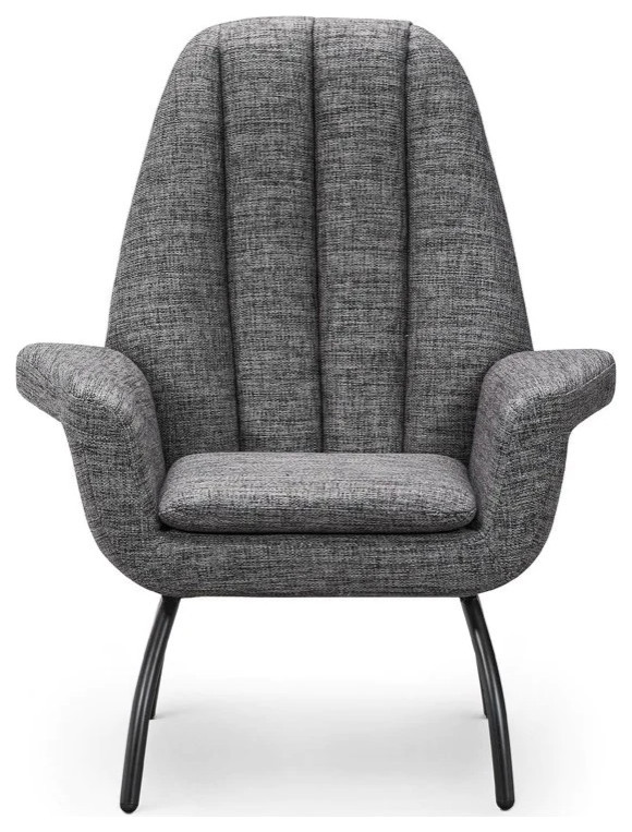 Divina Accent Chair  Dark Gray Linen   Midcentury   Armchairs And Accent Chairs   by Peachtree Fine Furniture  Houzz