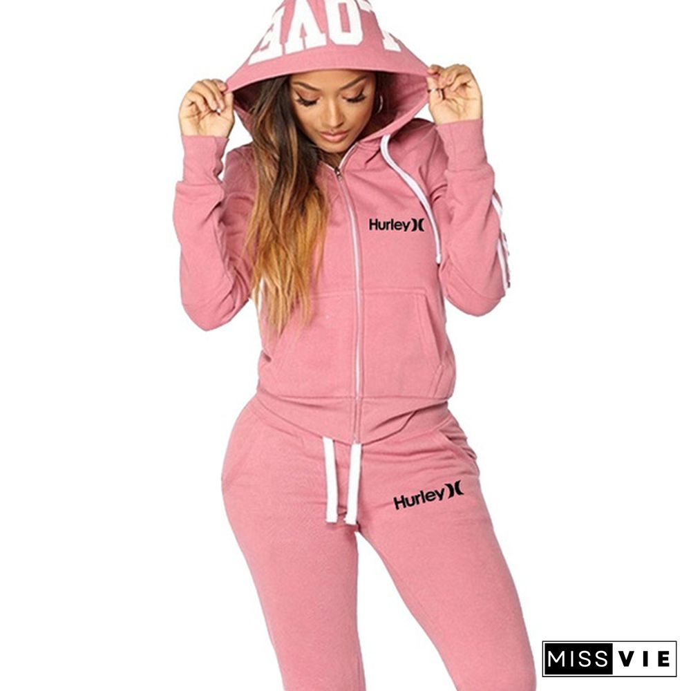 Autumn Fashion Women Outdoor Sweatshirt and Pants Set Lady Casual Zipper Coat Two Piece Sport Jacket Jogging Suit workout clothes 3colour S-XXL S-2XL