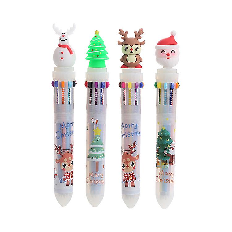 Back To School Season Retractable Ballpoint Pen Gel Pen 6 In 1 Gift Pens Multicolor Christmas 2ml Liquid Ink Pens For Office School Supplies As A Chil