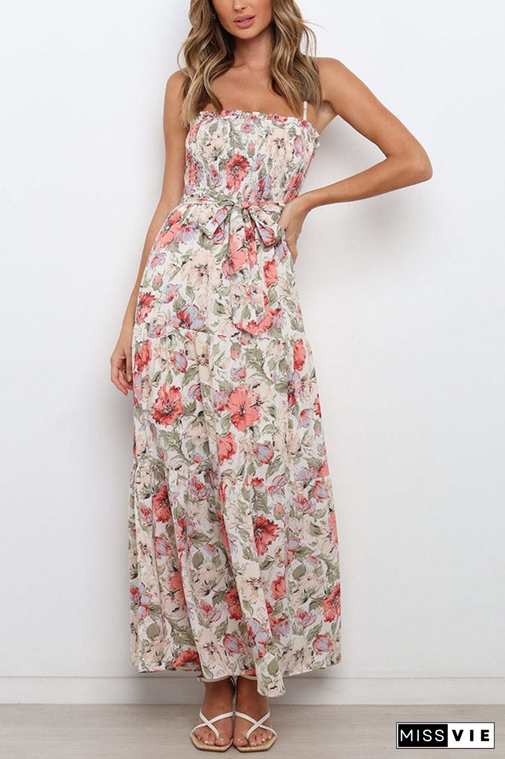 Love In The Air Tiered Floral Maxi Dress