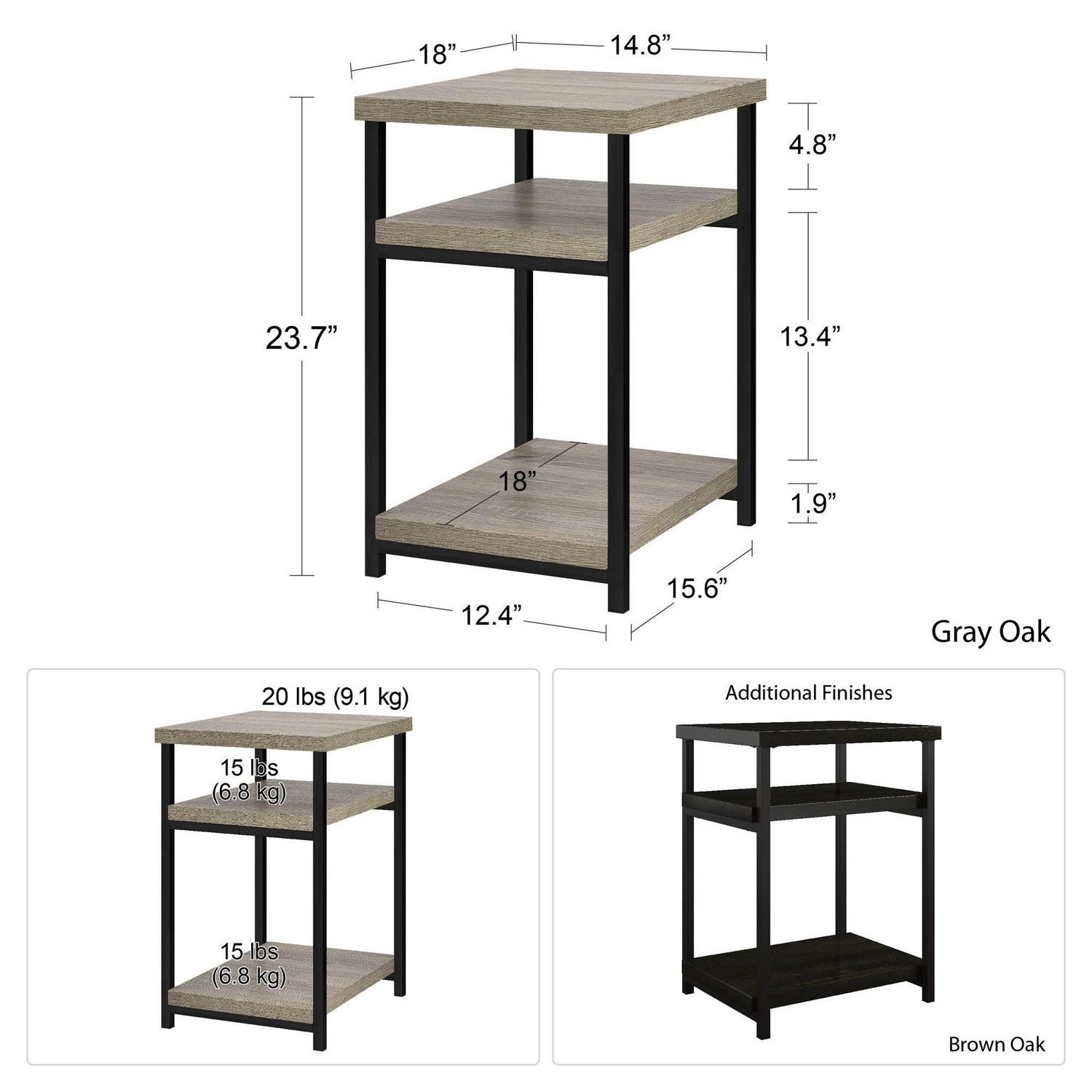 Ameriwood Home Alsberry End Table Brown Oak  Crowdfused