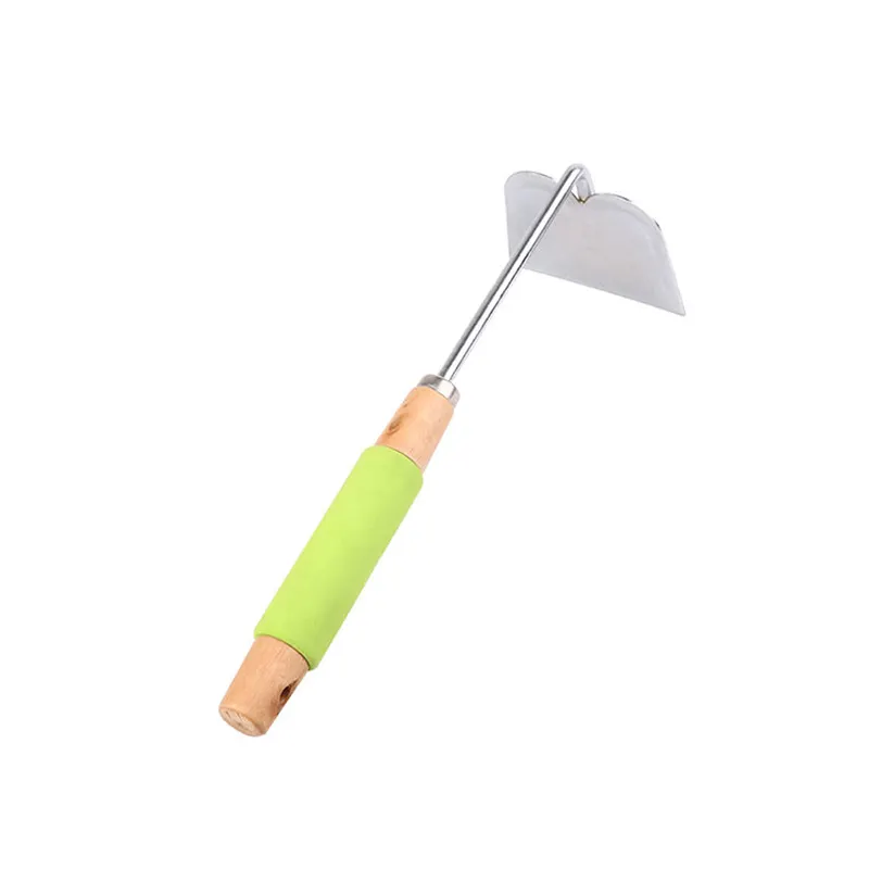 Steel digging hoe with wood handle garden weeding hand tool