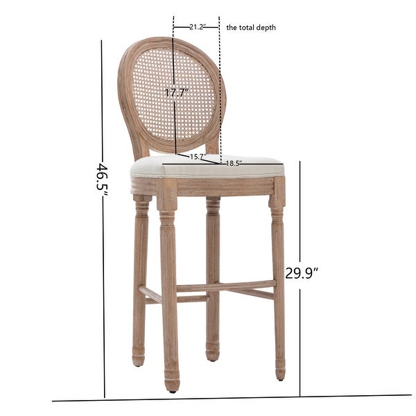 Modern Set of 2 Wooden Barstools With Upholstered Seating