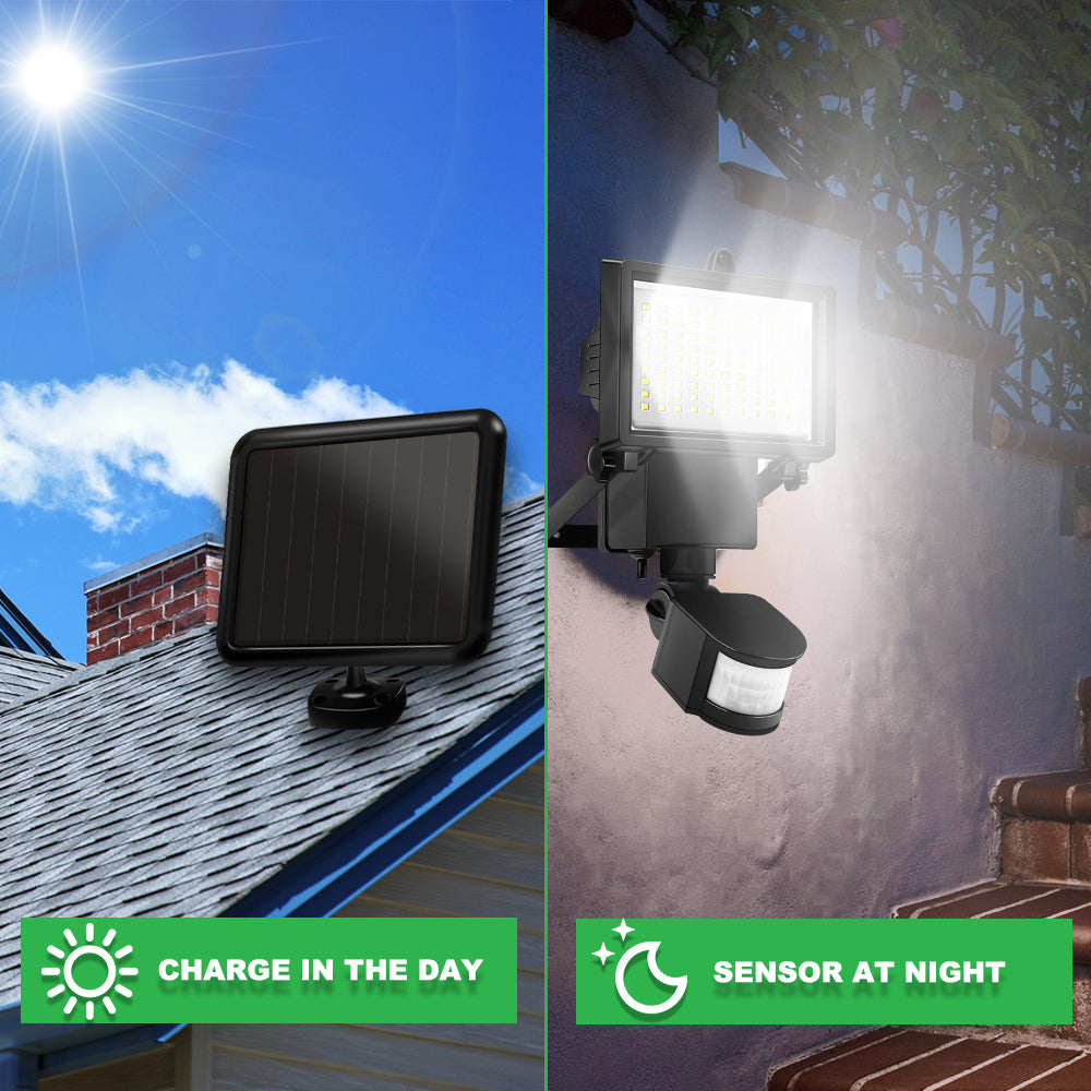 Costech LED Solar Light， Ultra-Bright Outdoor Weatherproof Lamp Black， Motion sensor Activated