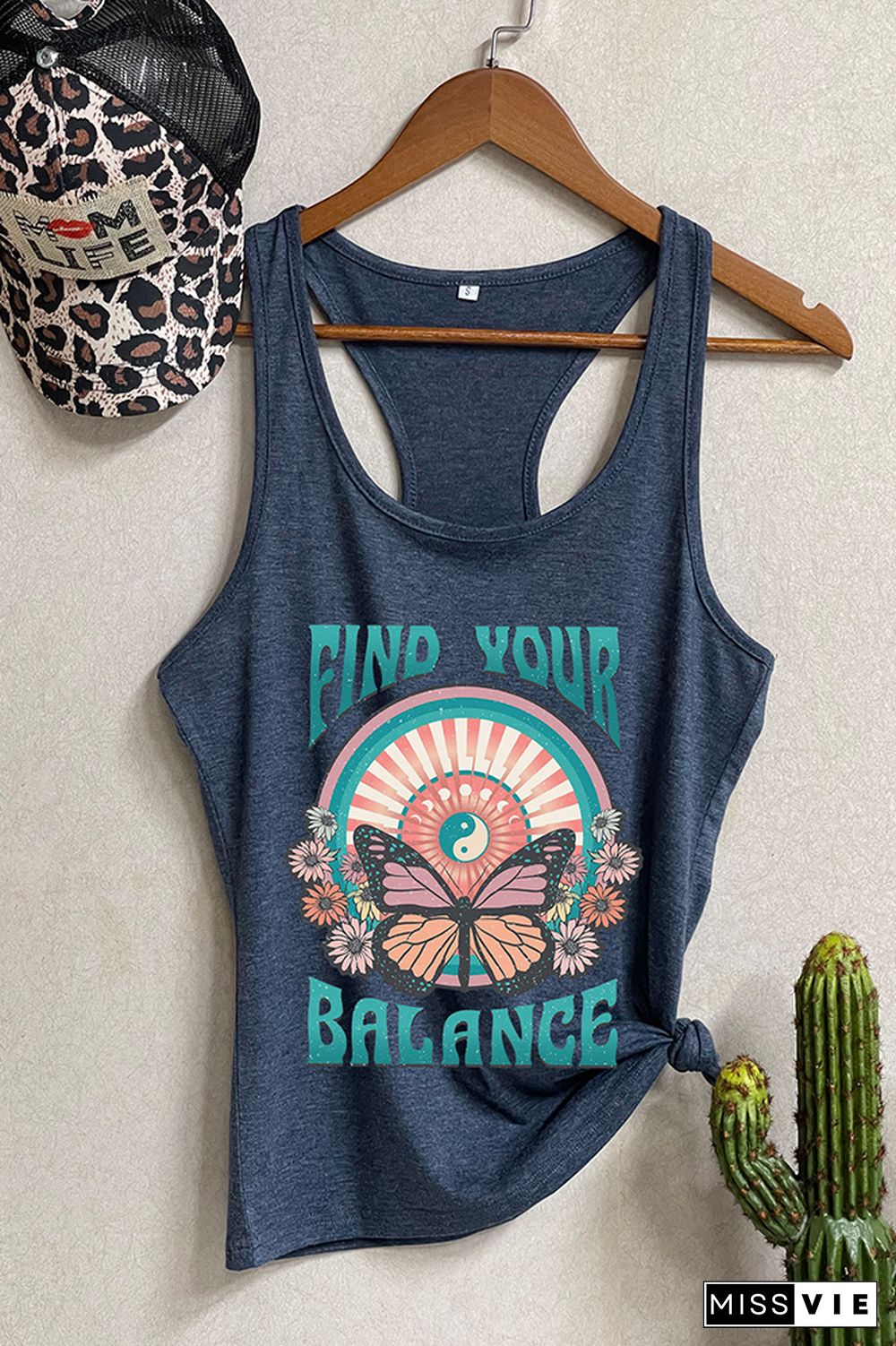 Find Your Balance,Butterfly Tank Top Wholesale