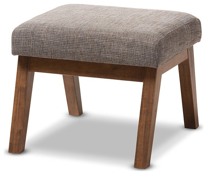 Aberdeen Walnut Wood Finishing Gravel Ottoman   Midcentury   Footstools And Ottomans   by HedgeApple  Houzz