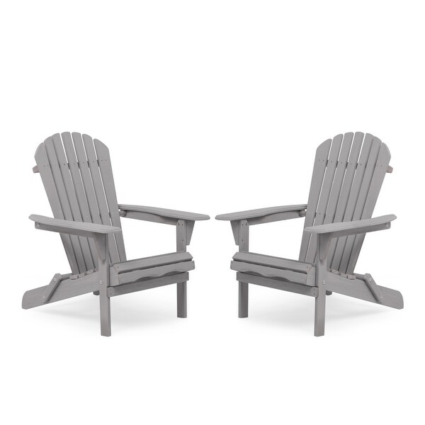 Set of 4 Outdoor Garden Solid Wood Folding Lounge Adirondack Chairs