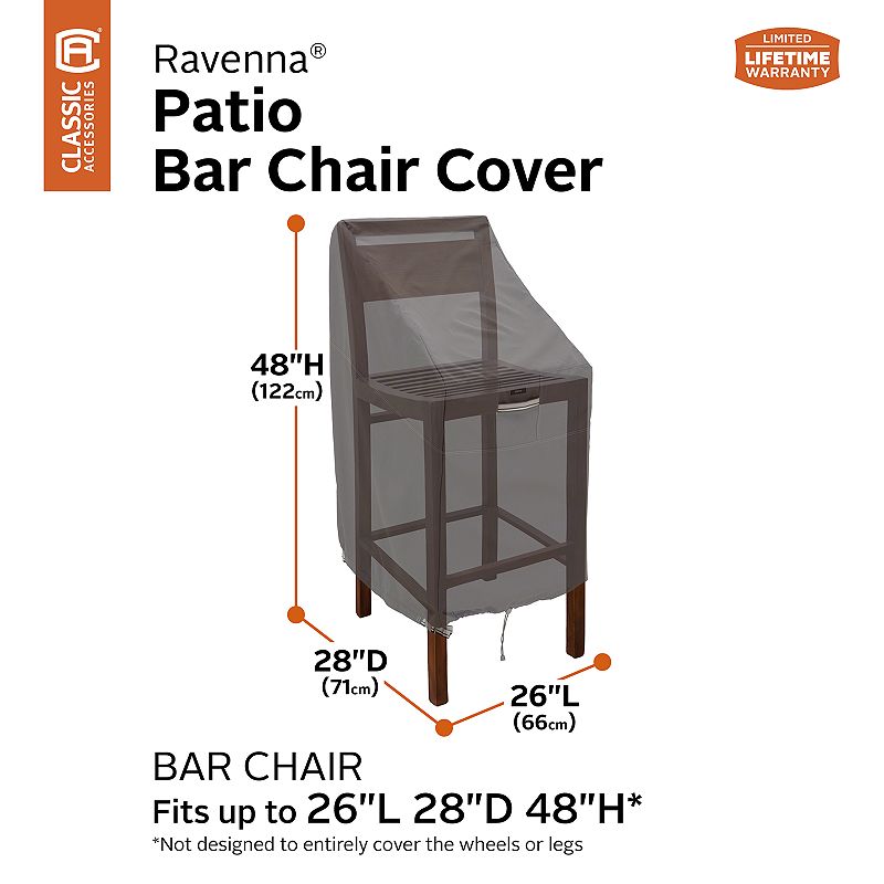 Classic Accessories Ravenna 3-Piece Patio Bar Chair Cover Set