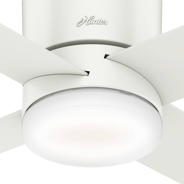 Led Advocate Wifi Low Profile Ceiling Fan With Remote includes Light Bulb White Hunter