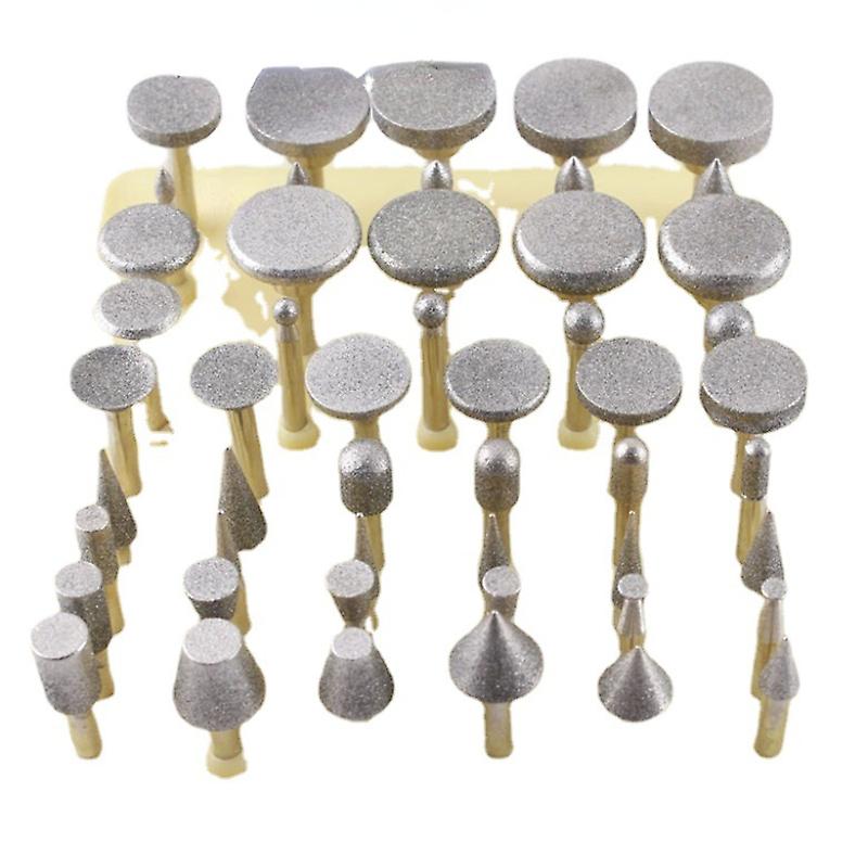 Born Pretty 50pcs 1/8andquot;shank Diamond Coated Rotary Grinding Head Lapidary Burr Drill Set For Dremel Rotary Tools Abrasive Tools