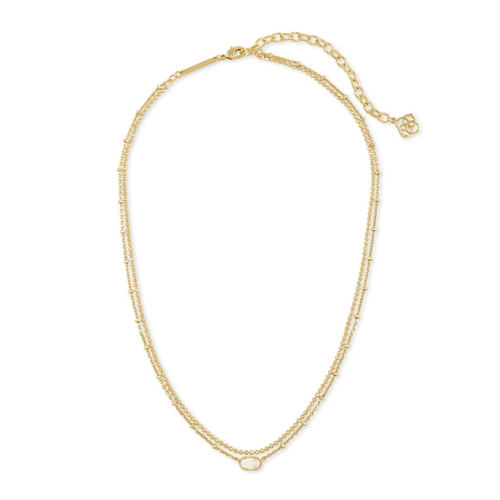 Kendra Scott  Emilie Gold Multi Strand Necklace In Iridescent Drusy