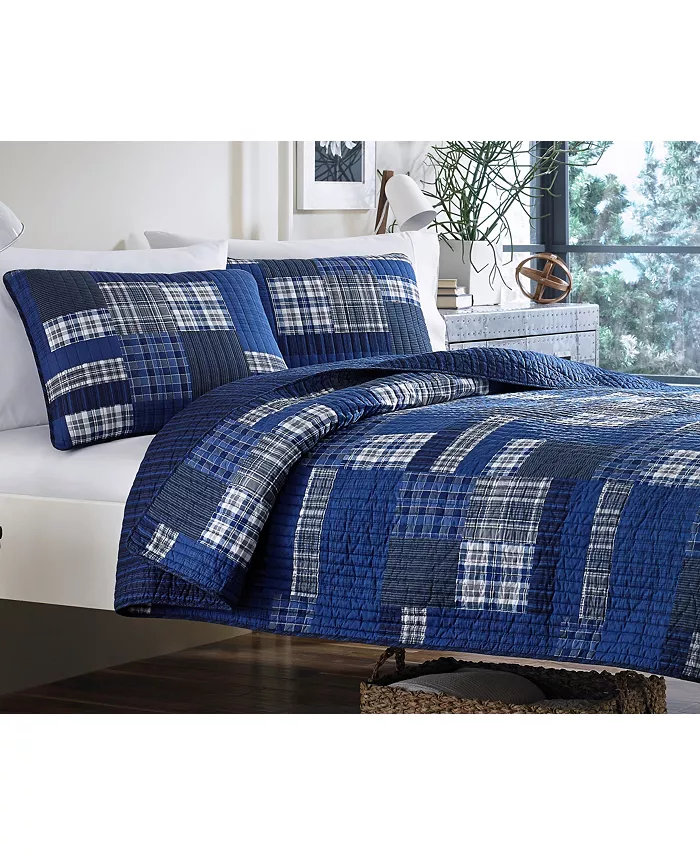 Eddie Bauer Eastmont Navy Reversible 2-Piece Twin Quilt Set