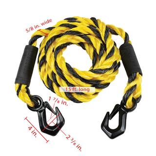 Stanley 15 ft. x 58 in. Braided Tow Rope with Tri-Hook (7200 lbs. Break Strength) S1052