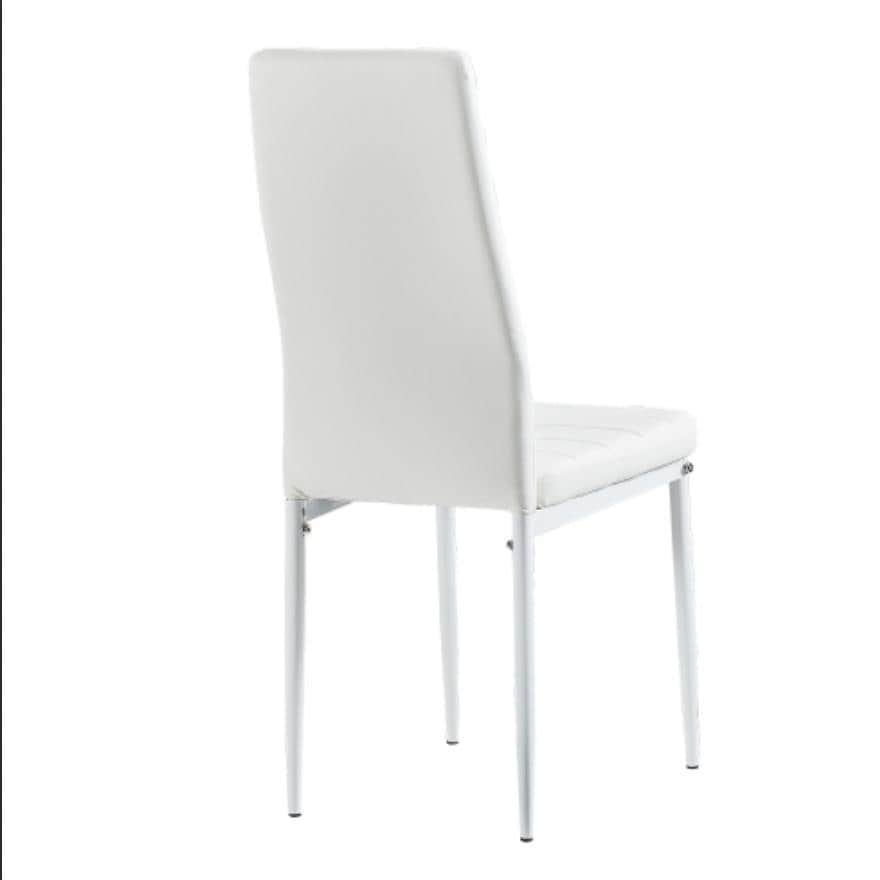 Modern minimalist dining chairs in White with set of 6