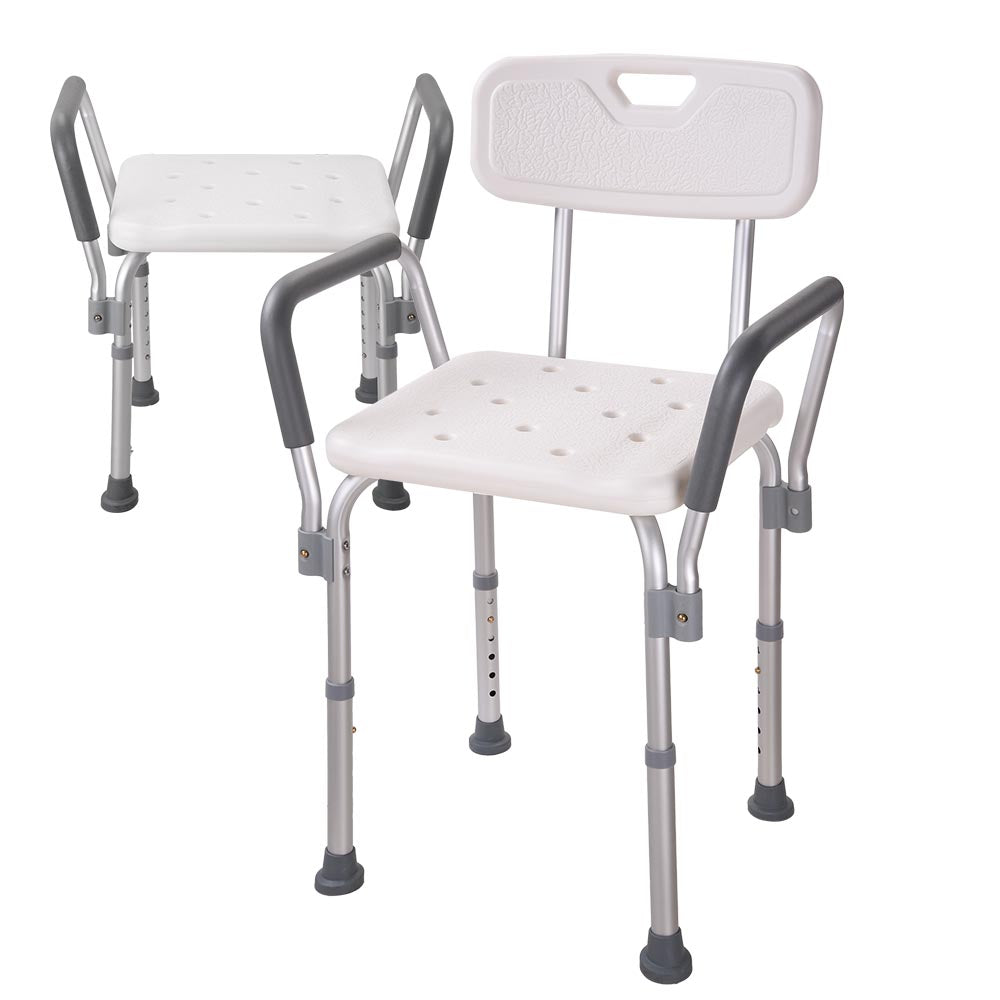 Yescom Shower Stool Bath Chair w/ Armrest & Back 220 LBS Capacity