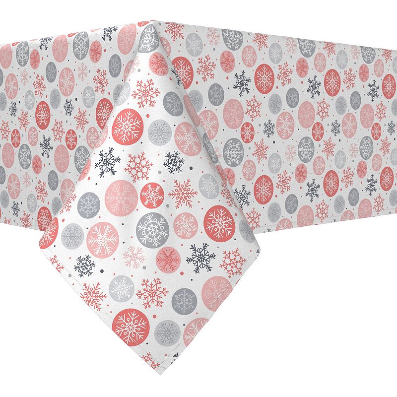 Square Tablecloth， 100% Polyester， 70x70， Snowflakes in Ornaments