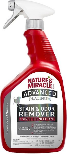 Nature's Miracle Advanced Platinum Dog Antibacterial Stain Remover and Odor Eliminator Spray， 32-oz bottle